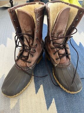 L.L. Bean Brown and Tan Women's Winter Rain Boots